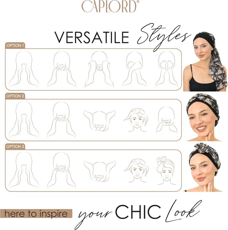 CAPLORD Head Scarf for Women Skull Cap Chemo Patients Headwear Cancer Hair Loss Scarf Headwrap Cover Hat Turban Covering Wrap - Image 3